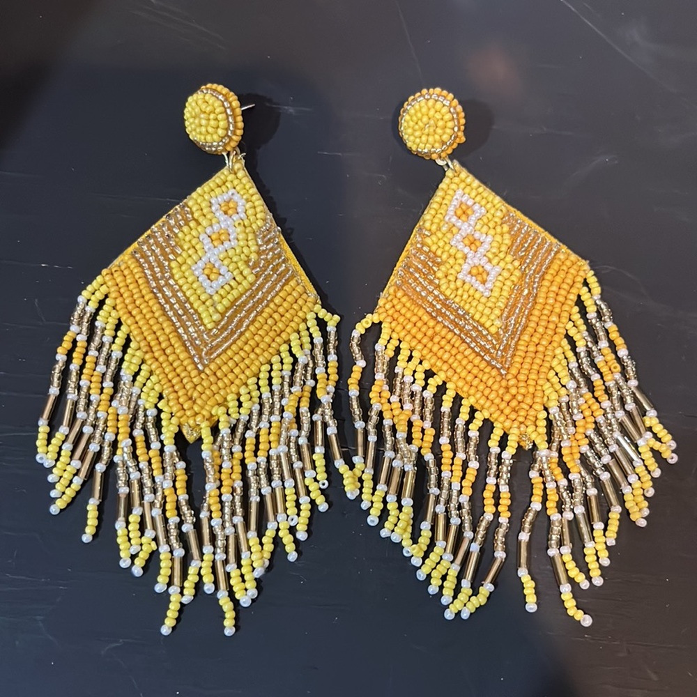 BOHEMIAN BEADED FRINGE EARRINGS - Picture 2 of 4